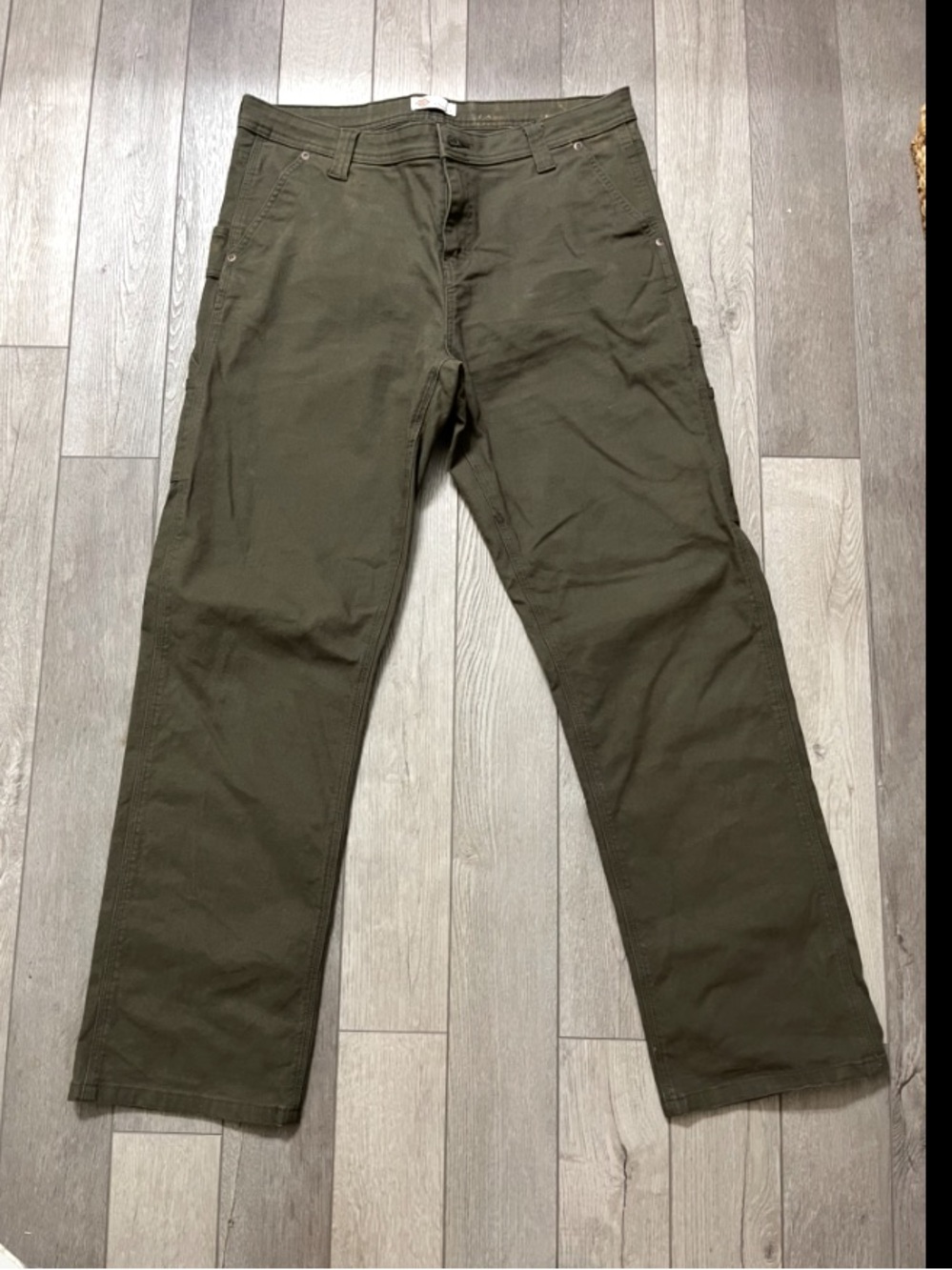 Dickies Women's Olive Green Straight-Leg Work Pants Size 10R
